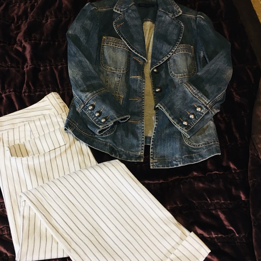 Banana Republic wide leg cuffed trousers